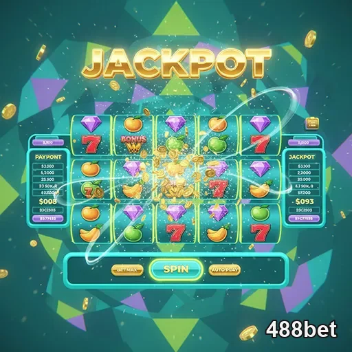 Captura de tela exibindo diversos temas de jogos de slot na plataforma 488bet